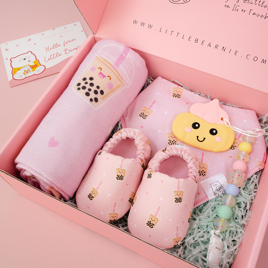 Hello Little One - Baby Luxe Gift Set (Boba Pink Series) | Little Bearnie